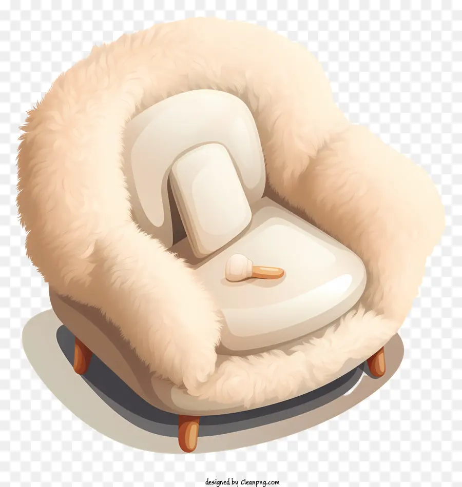 Chaise Avec Revêtement En Fourrure，Fauteuil Blanc Poilu PNG