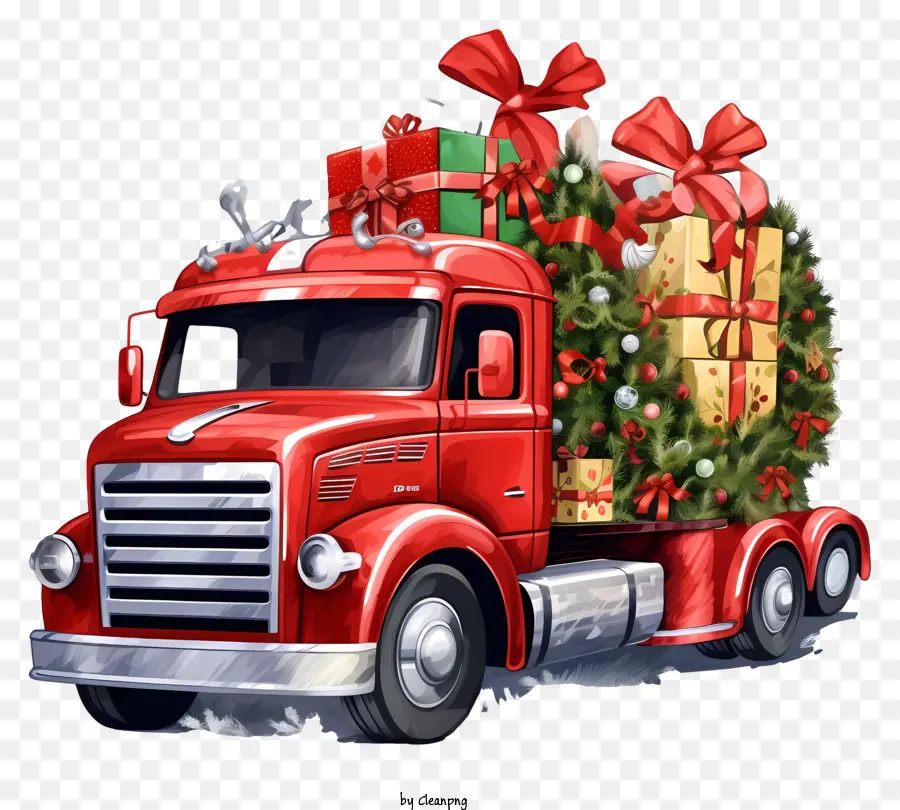 Noël Camion，Camion Rouge PNG