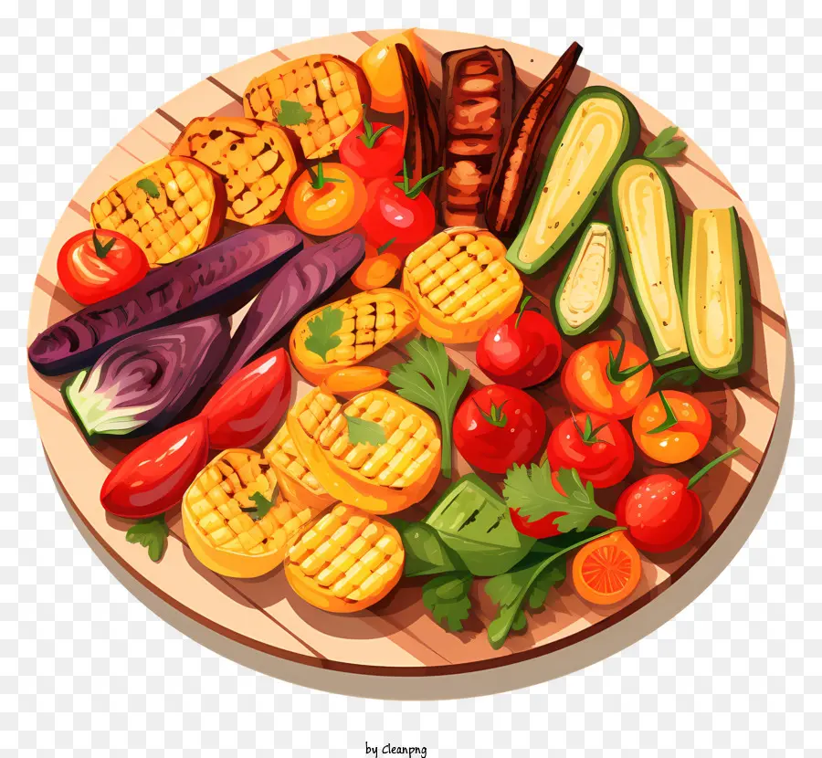 Légumes Frais，Planche à Découper En Bois PNG