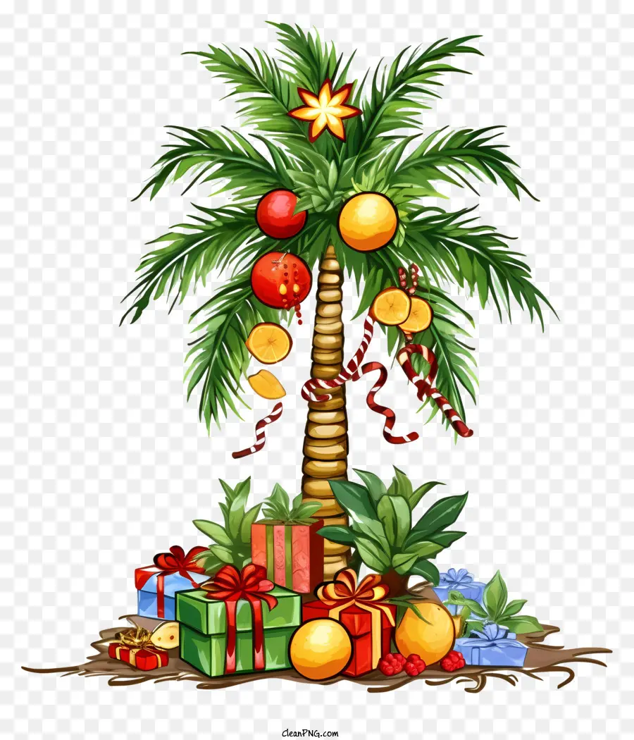 Décorations De Palmiers，Les Décorations De Noël PNG