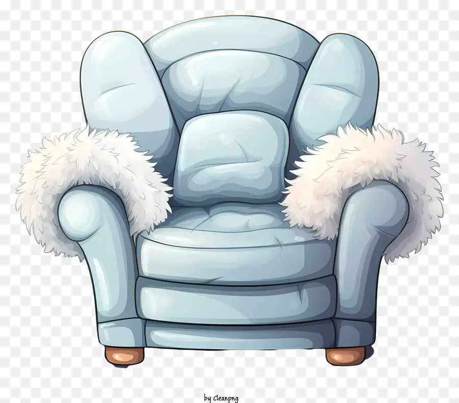 Chaise Inclinable，Accoudoirs à Fourrure Blanc PNG