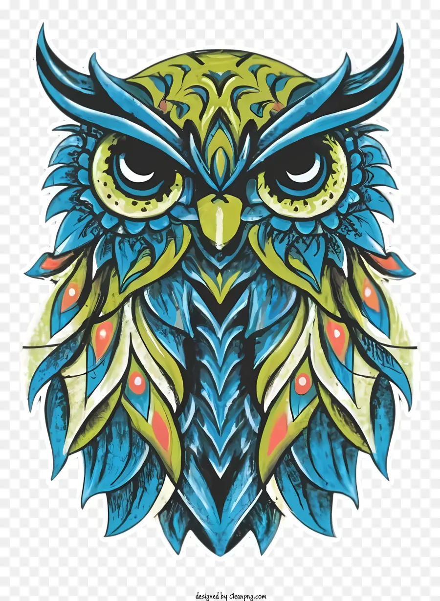 Chouette Bleue，Hibou Décoratif PNG