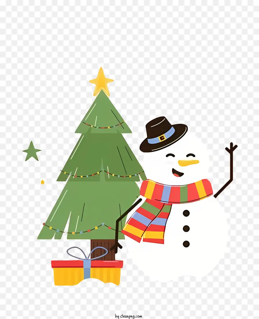 Bonhomme De Neige，Bonhomme De Neige Et Arbre De Noël PNG