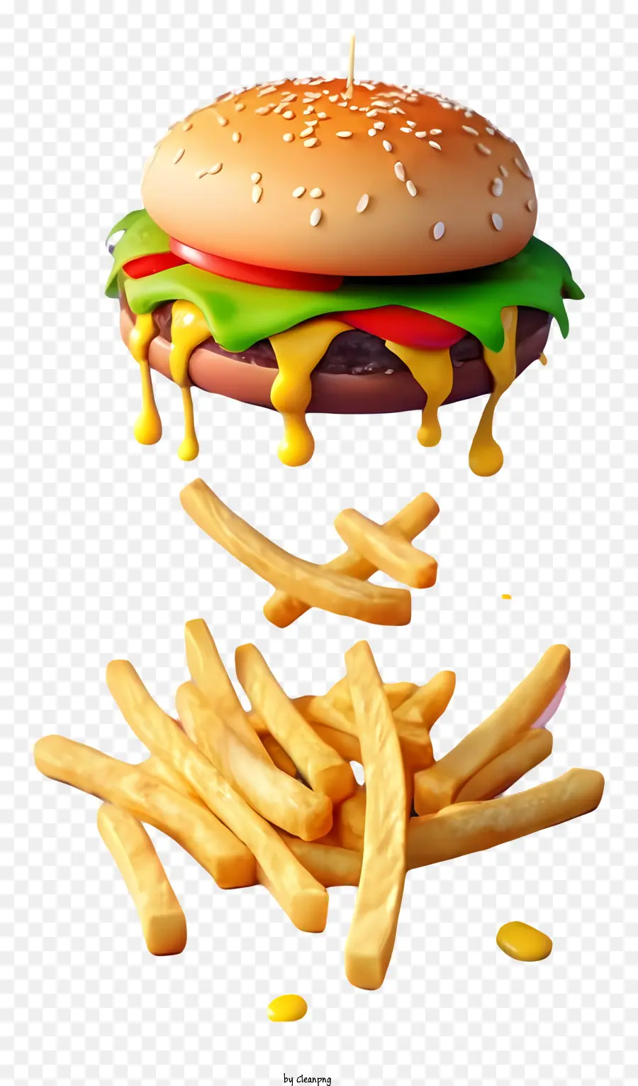 Hamburger，Burger Et Frites PNG