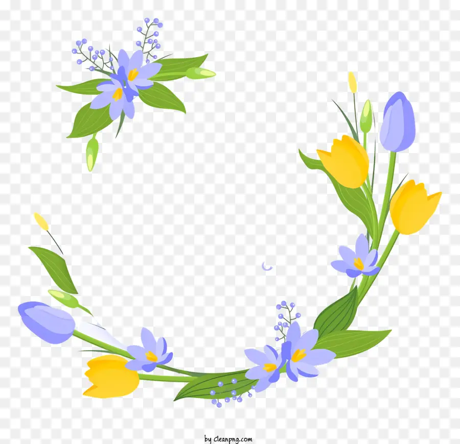 Tulipes，Couronne Florale PNG