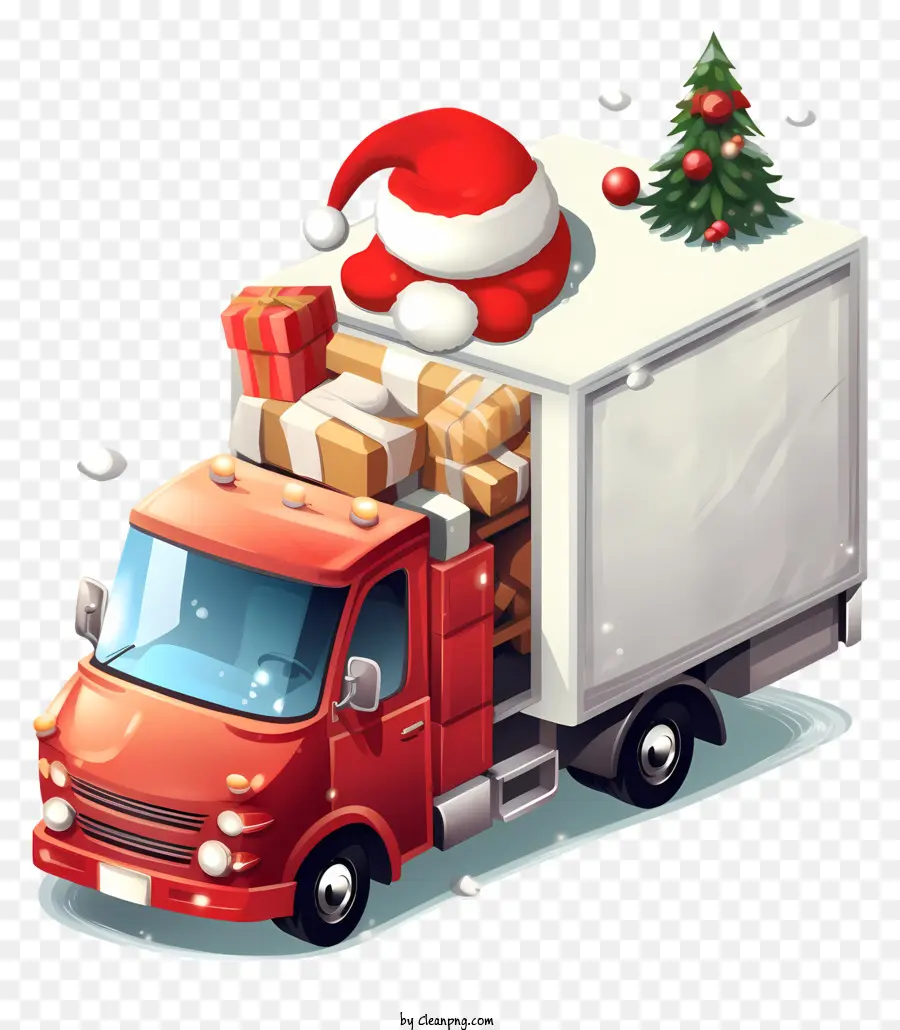 Camion De Livraison Du Père Noël，Camion De Livraison De Noël PNG