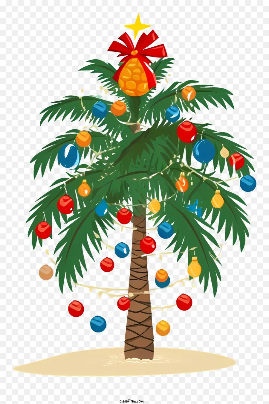 Arbre De Noël，Palmier Décoré PNG