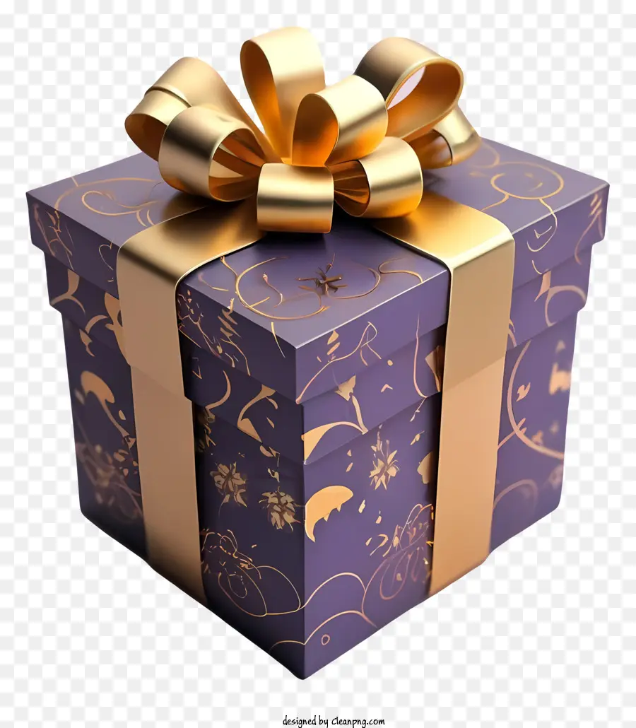 Coffret Violet，Coffret Cadeau Doré PNG