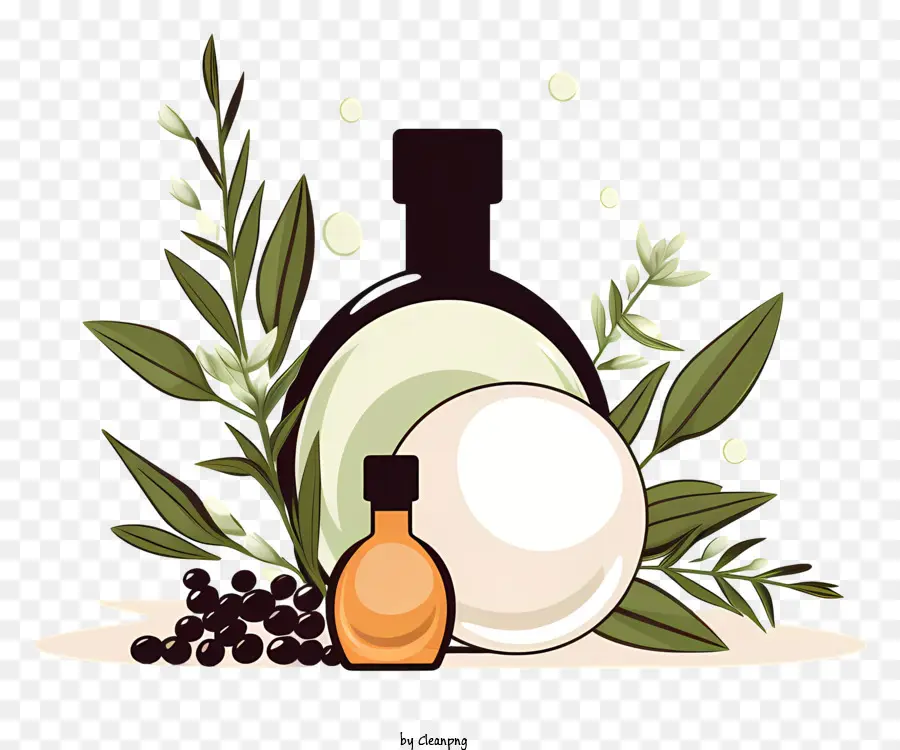 Bouteille D'huile，Bouteilles Avec Des Plantes PNG