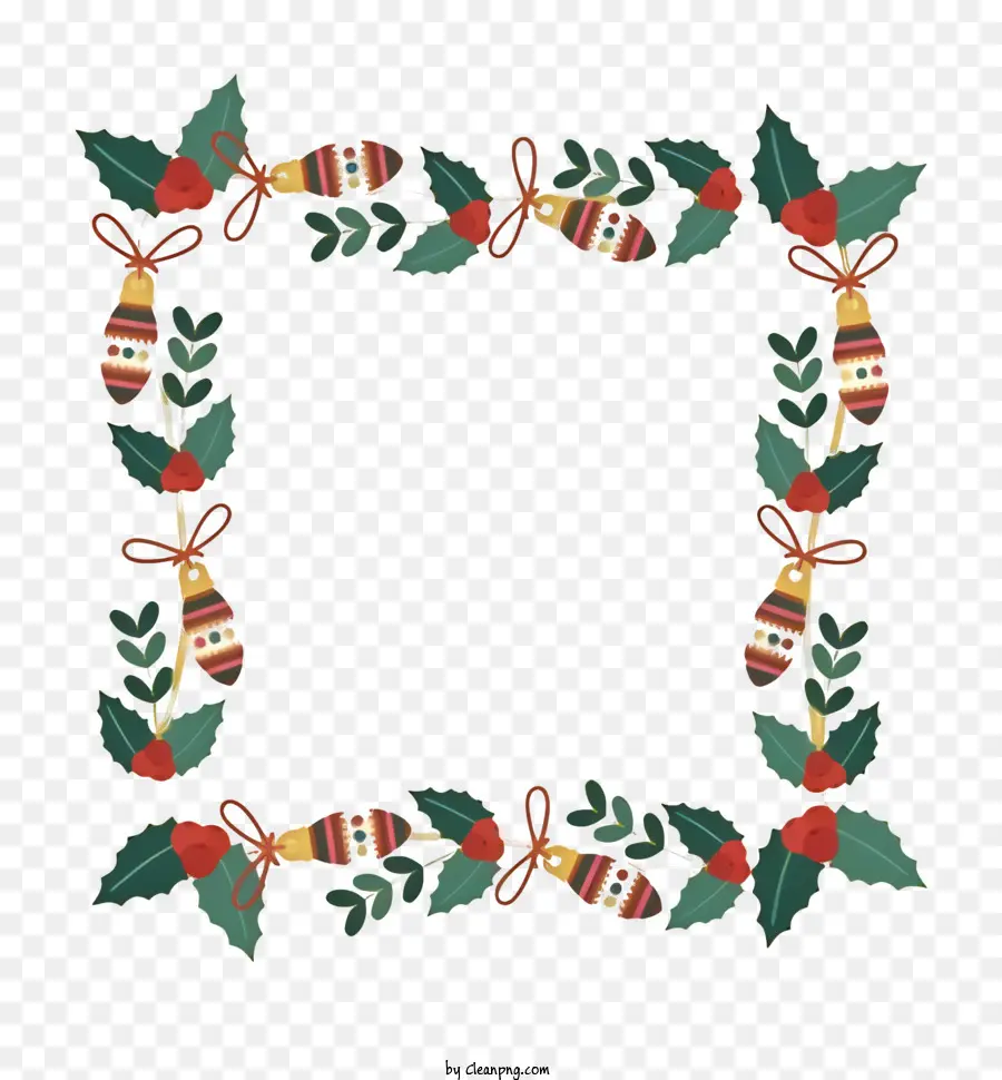 Couronne De Noël，Feuilles Vertes PNG