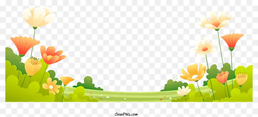 Verte Prairie，Types De Fleurs PNG