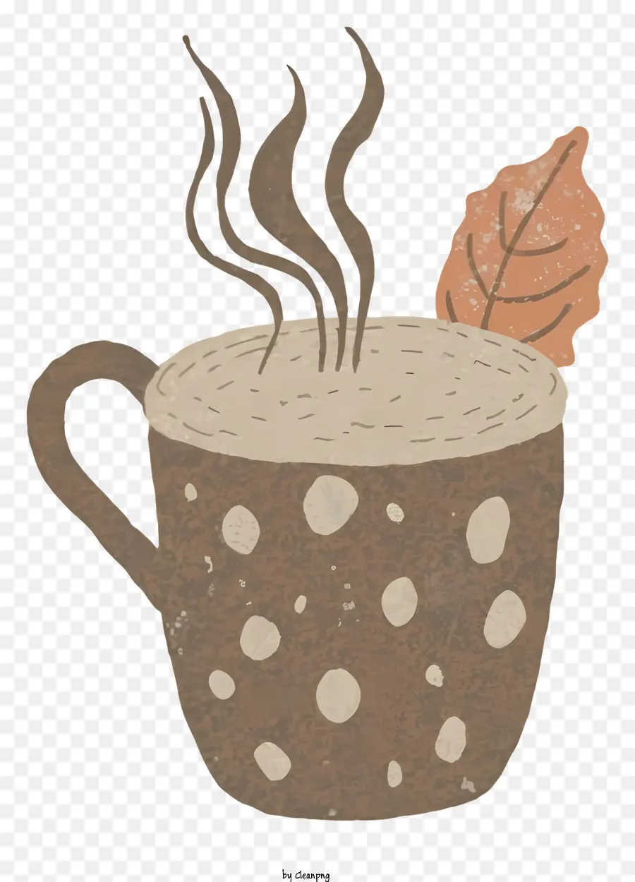 Chocolat Chaud，Tasse à Pois Marron PNG