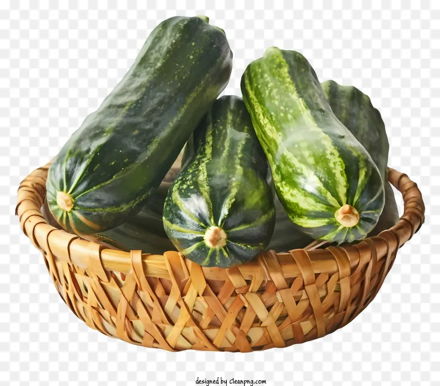 Panier En Bambou，Courgettes PNG