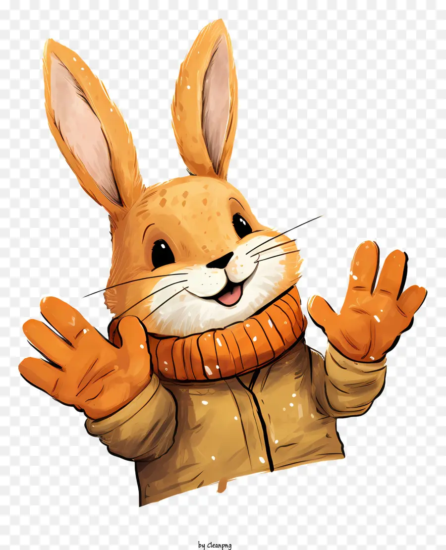 Dessin Animé Lapin，Veste Brune PNG