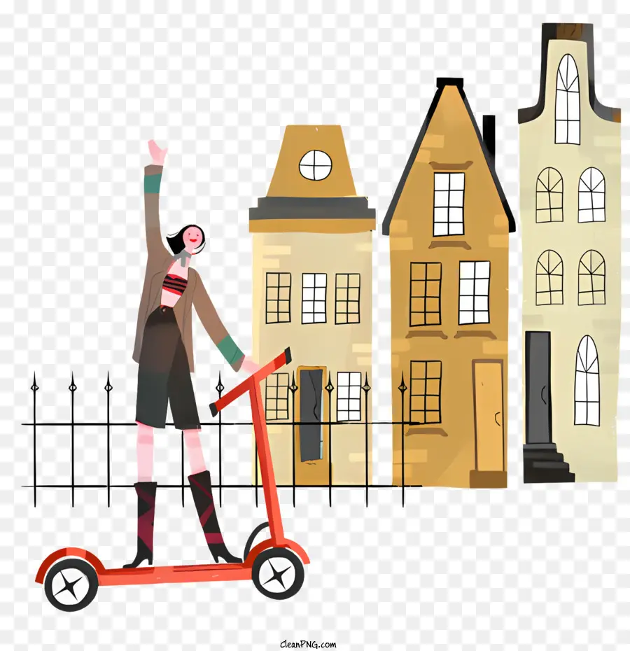 Femme，Scooter PNG