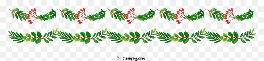 Feuilles Vertes，Guirlande De Noël PNG