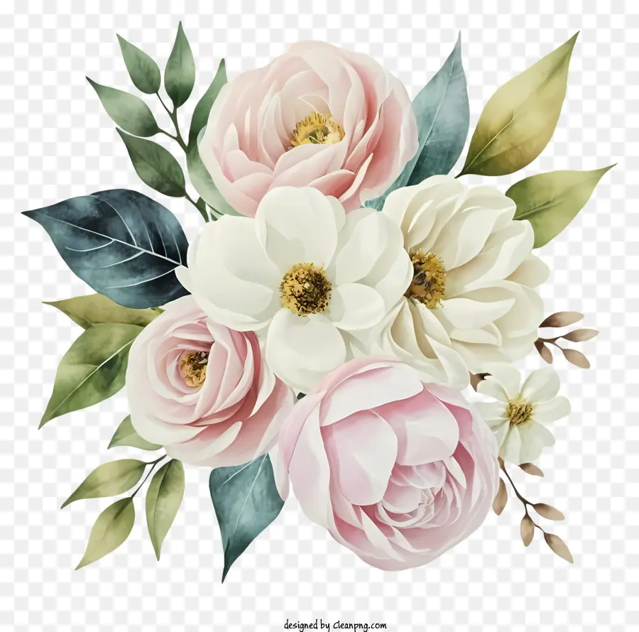 Bouquet De Fleurs，Des Pétales De Rose PNG