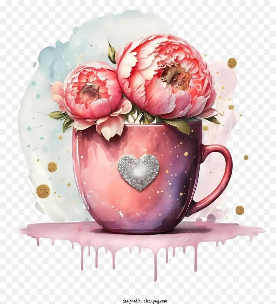 Tasse à Thé Rose，Coupe De Fleurs PNG