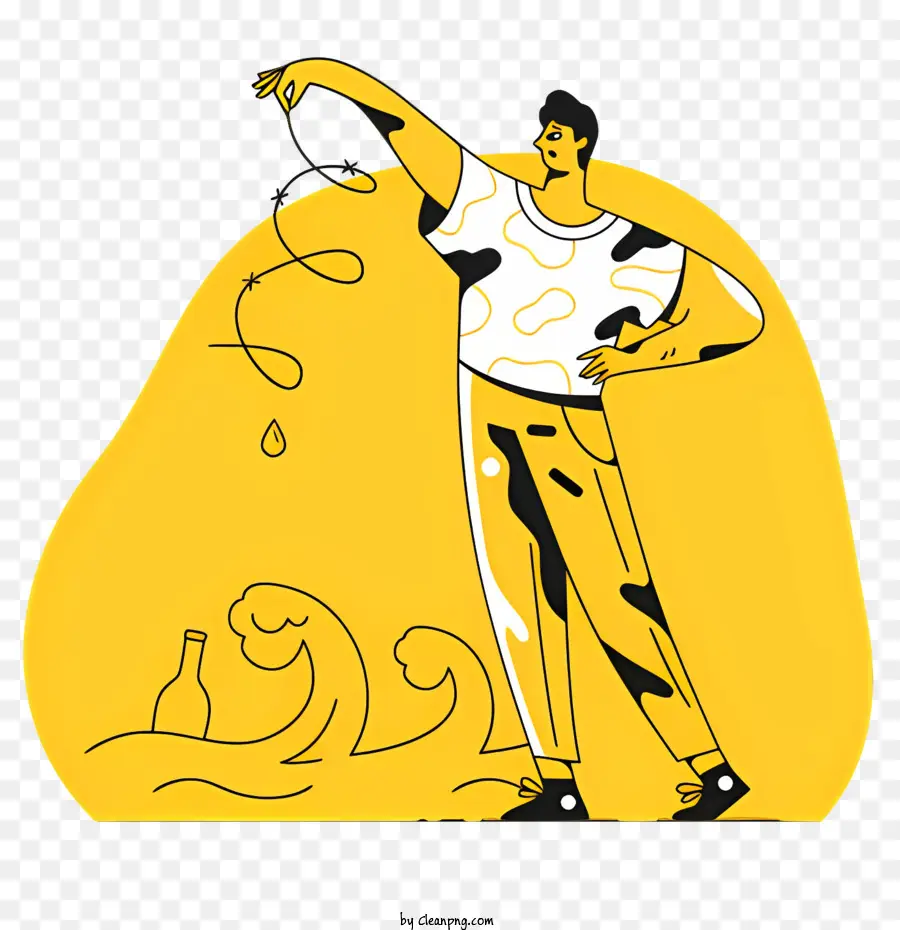 Art Minimaliste，Homme Avec De La Ficelle PNG