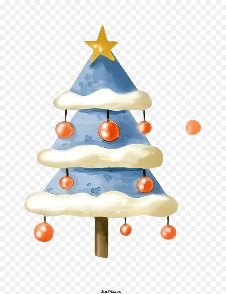 Arbre Couvert De Neige，Arbre De Noël PNG