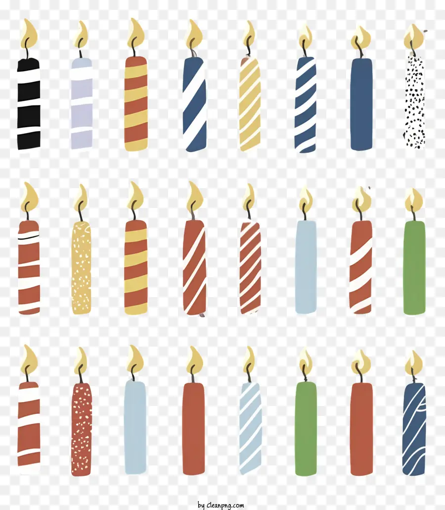 Bougies Colorées，Bougies D'anniversaire Colorées PNG