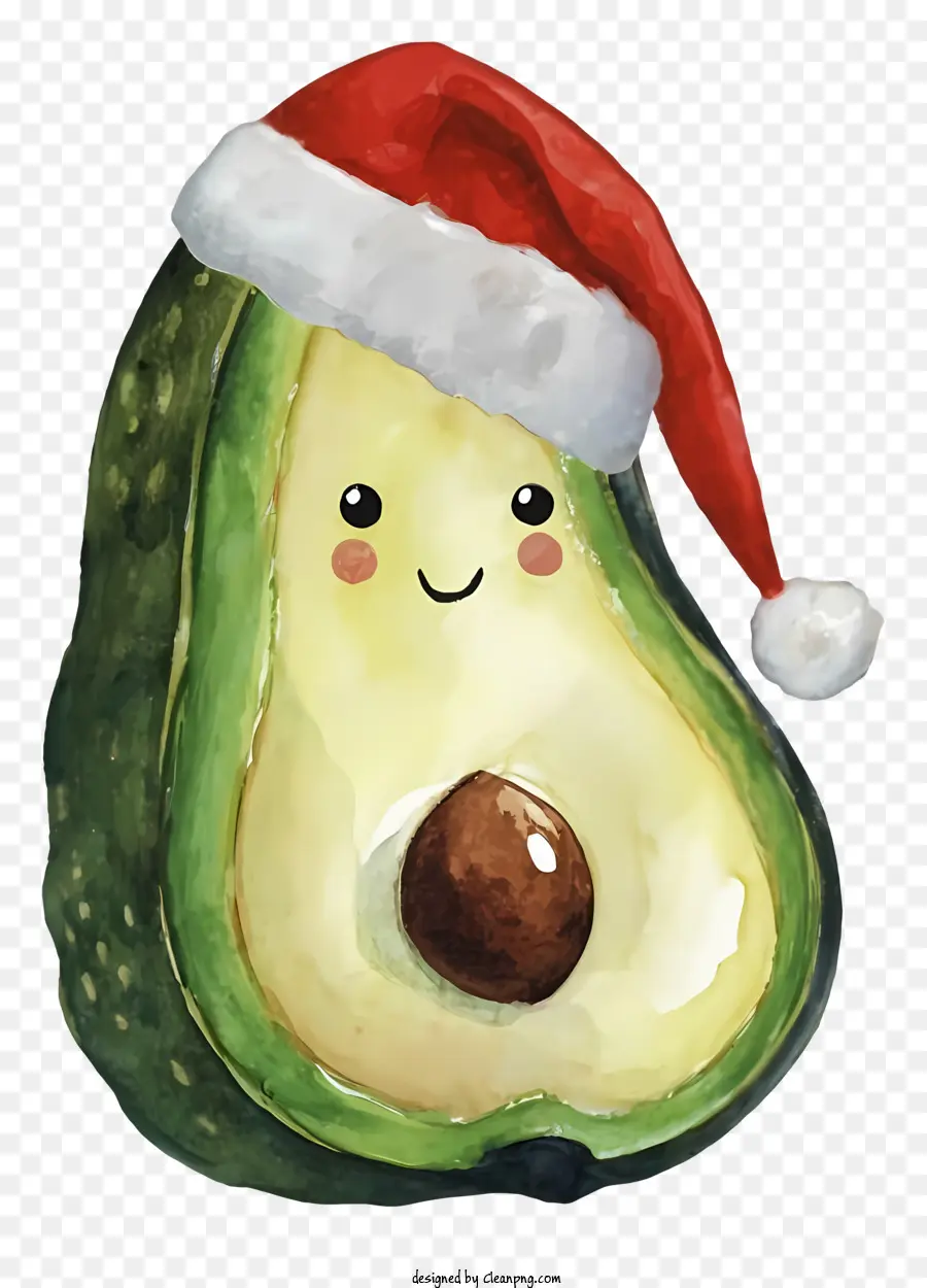 Avocat，Avocat Avec Chapeau De Père Noël PNG