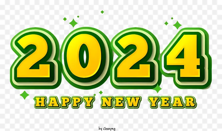 Bonne Et Heureuse Année，Le Vert Et Le Jaune PNG