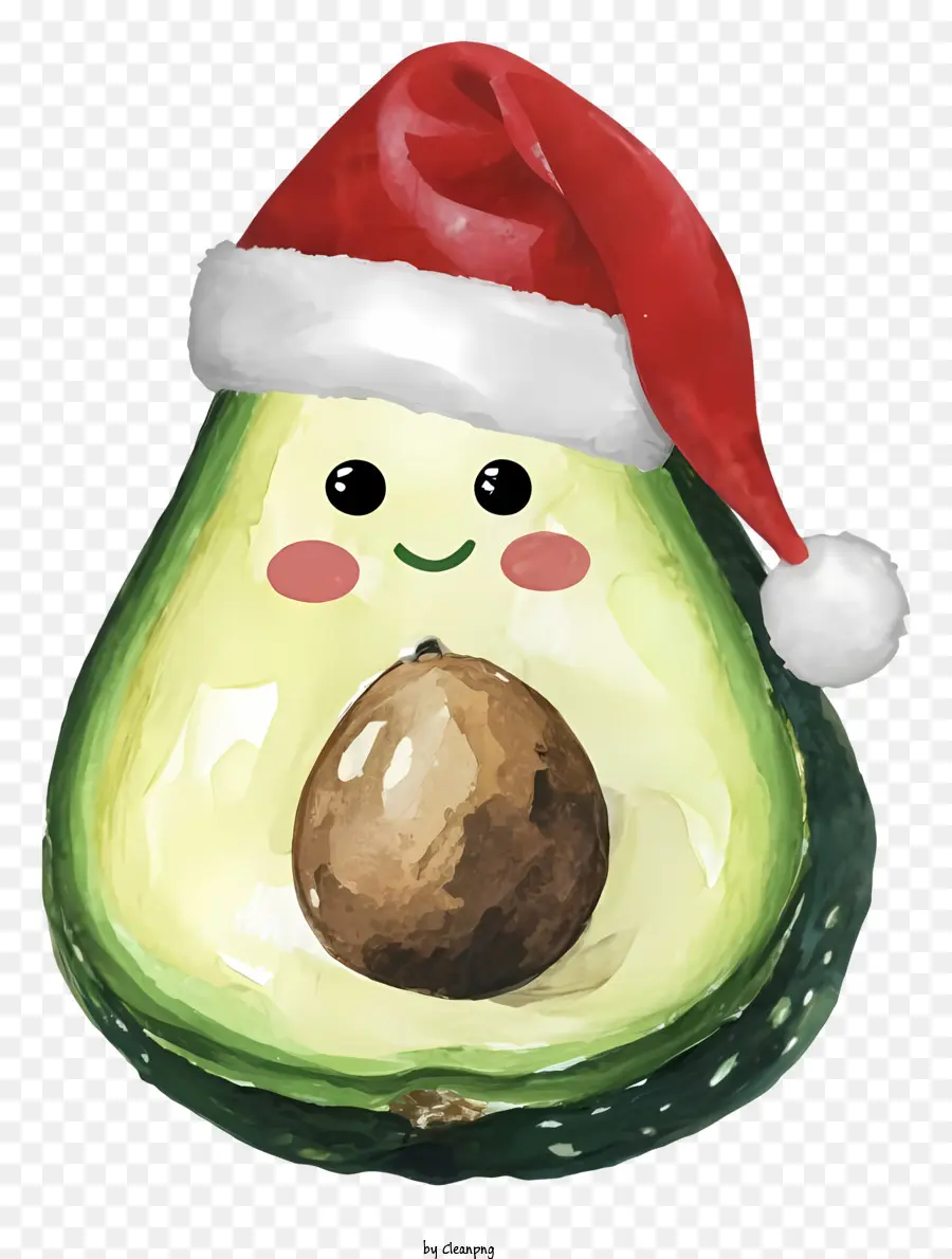 Avocat，Avocat Avec Chapeau De Père Noël PNG