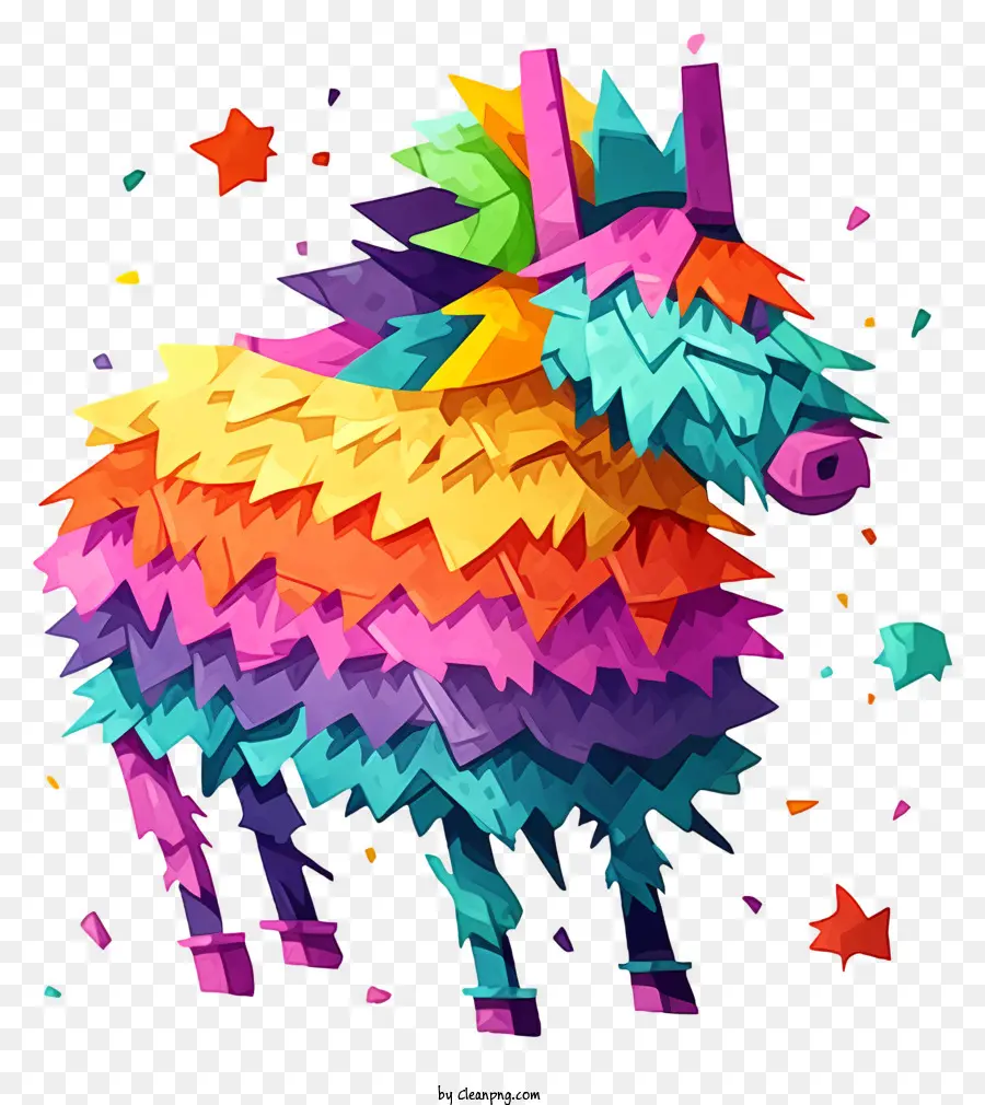 Animal De Dessin Animé，Pinata D'âne Colorée PNG