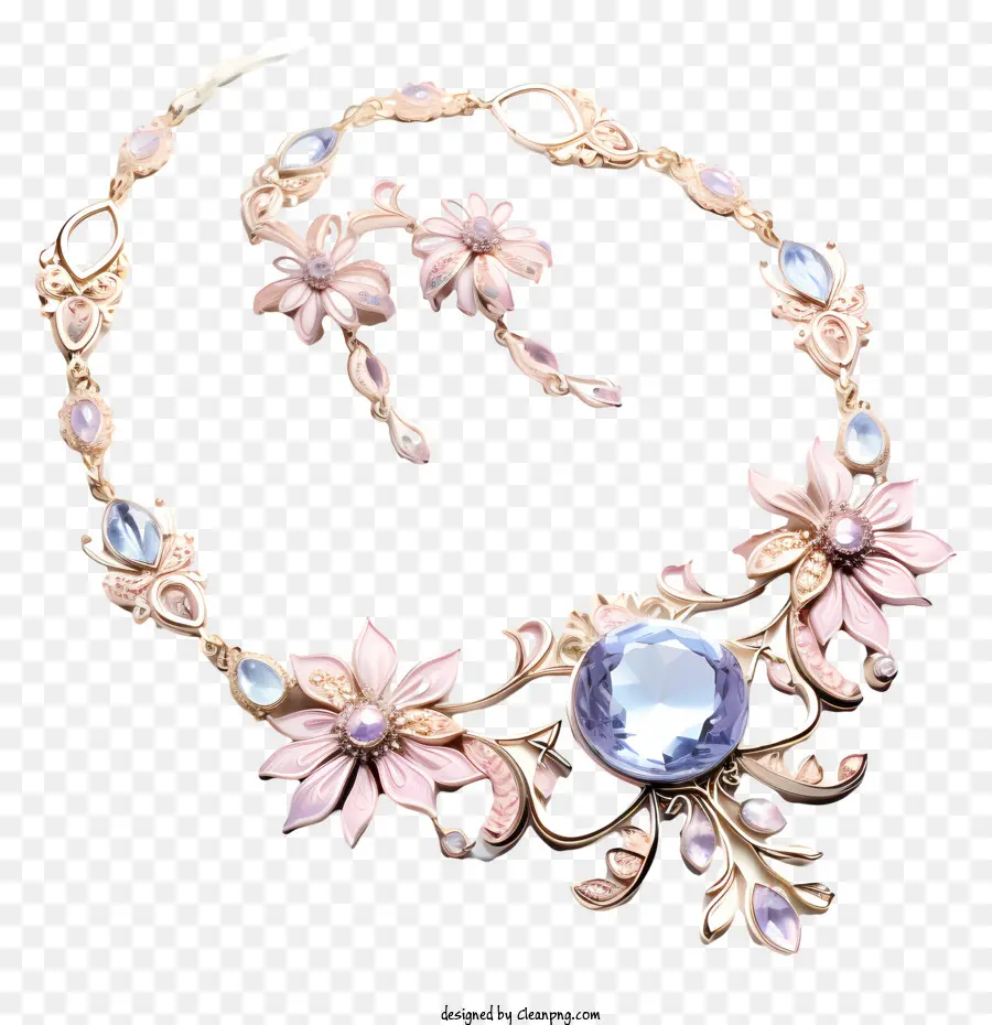 Collier，Pierres Roses PNG