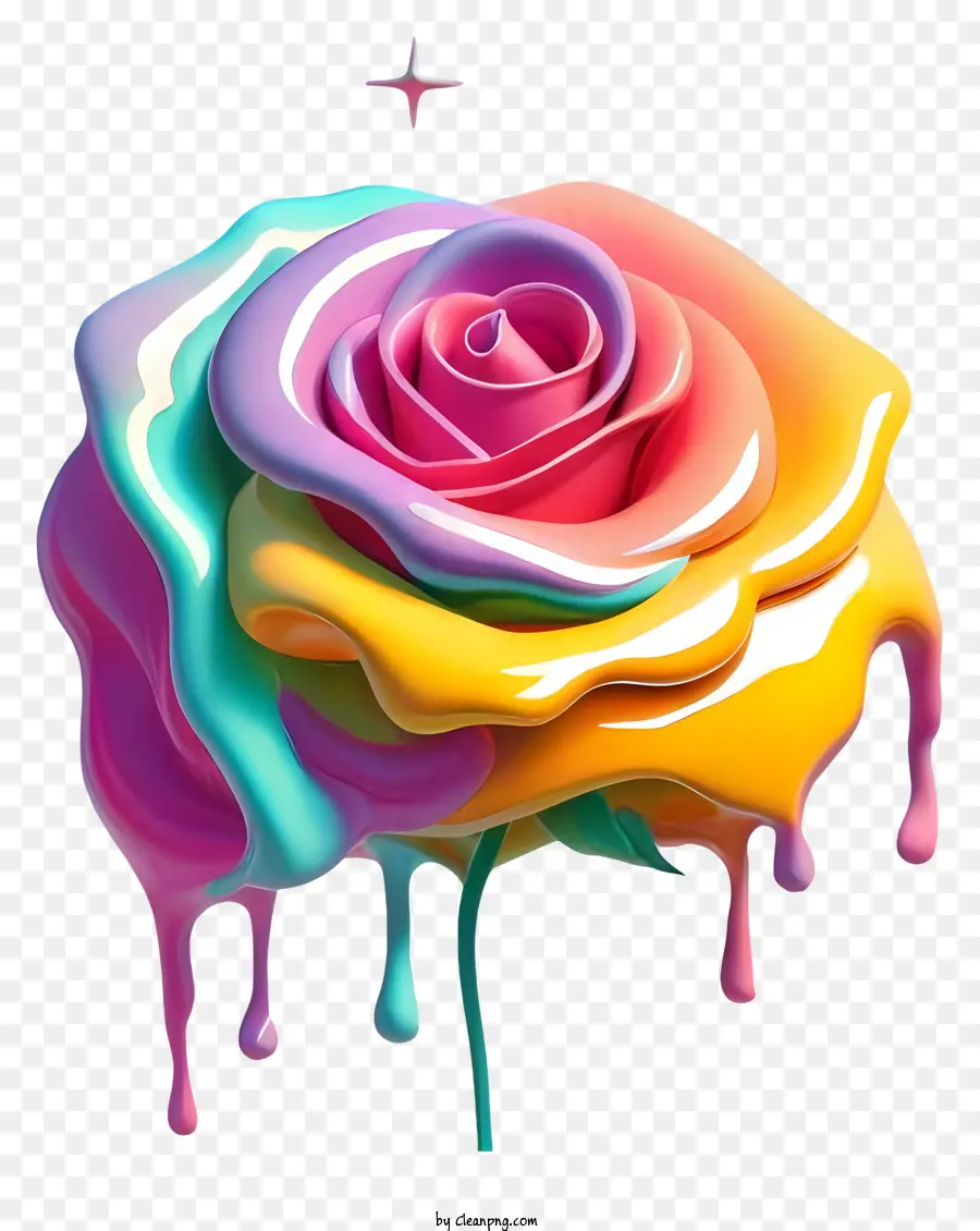 Coloré Rose，Gouttes De Peinture PNG