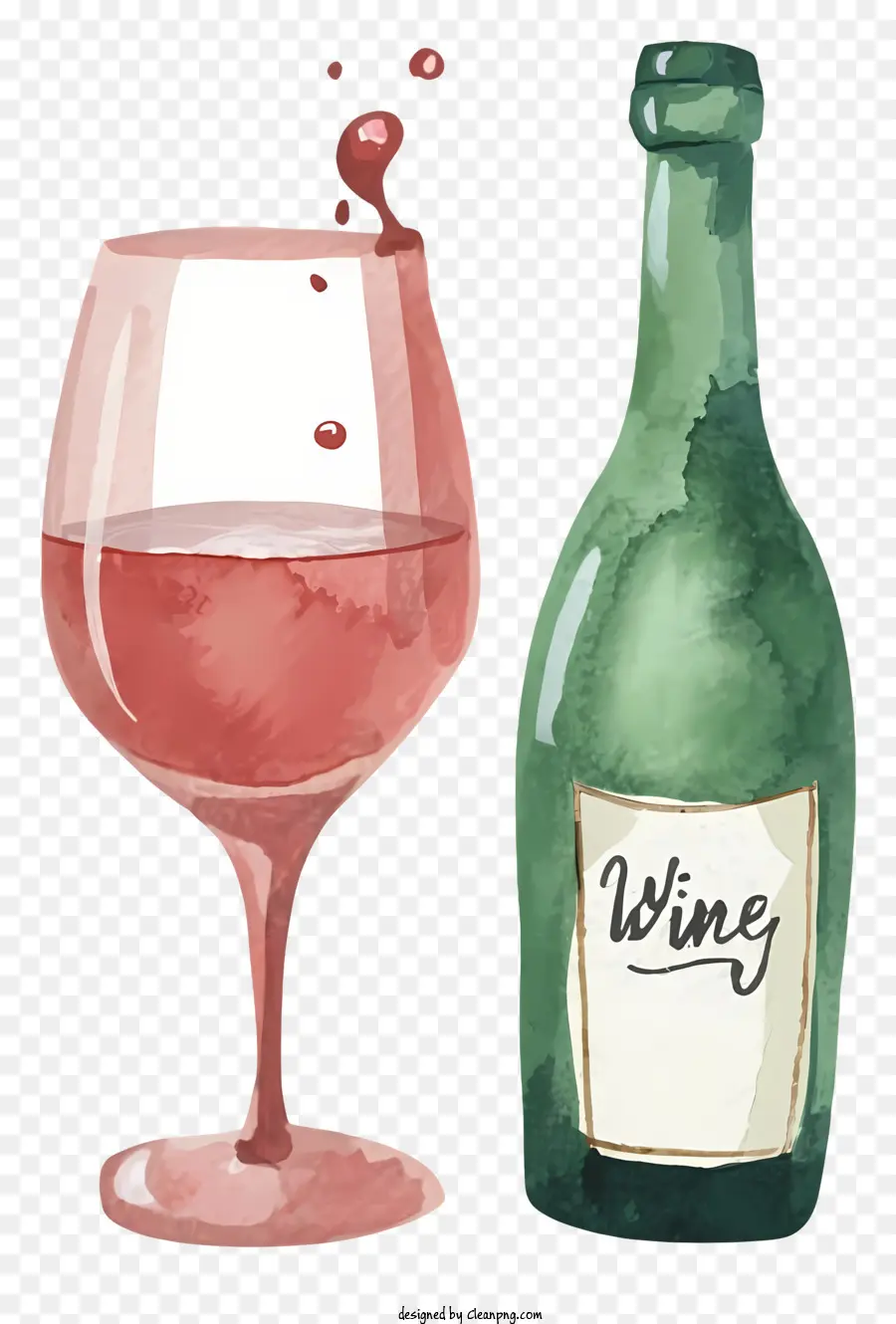 Vin Rouge，Bouteille De Vin Et Verre PNG