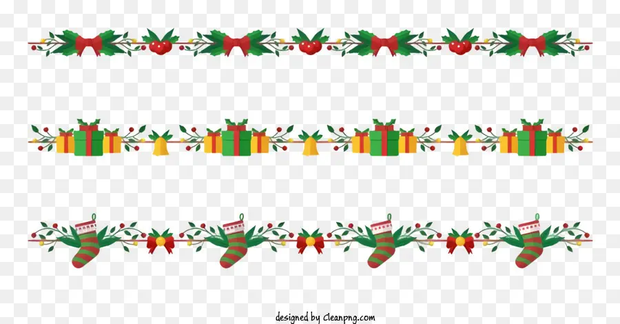 Les Décorations De Noël，Bows Rouges Et Verts PNG