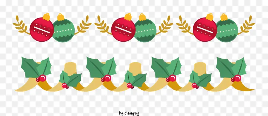 Couronne De Noël，Décorations De Noël Et Houx PNG