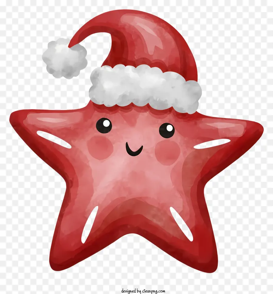 étoile De Mer Rouge，Un Chapeau De Père Noël PNG