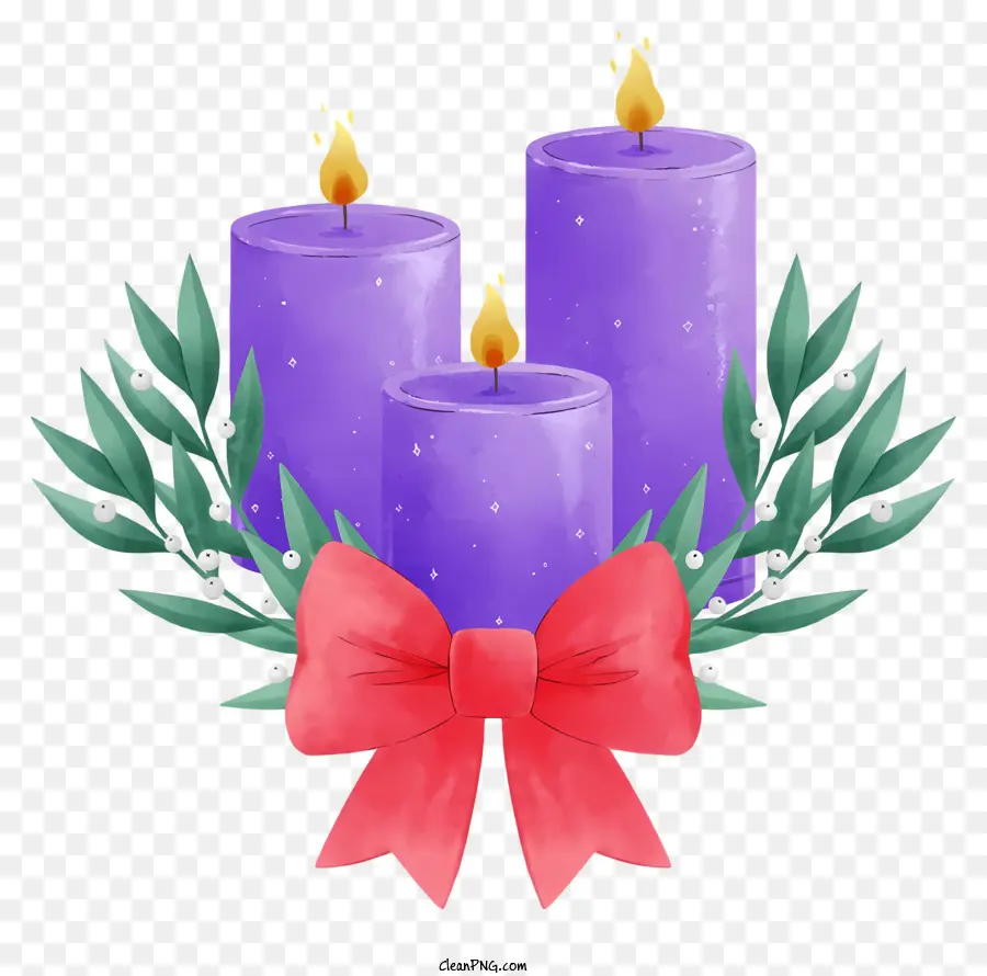 Bougies Violettes，Flamme PNG