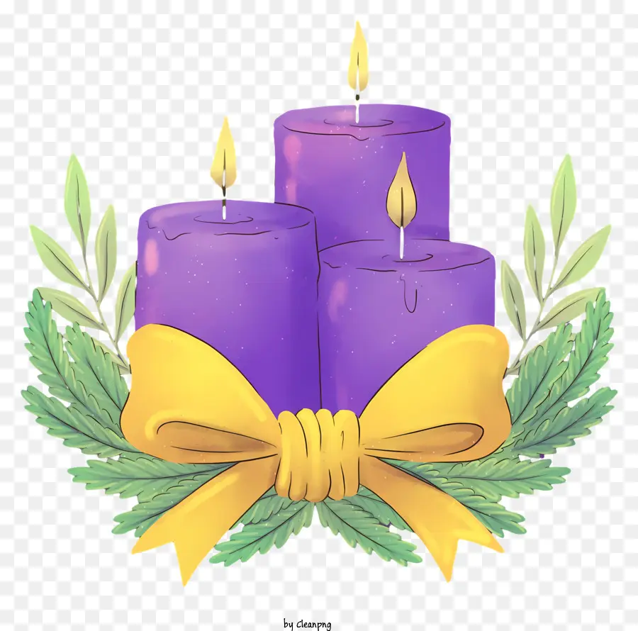 Bougies Violettes，Flamme PNG