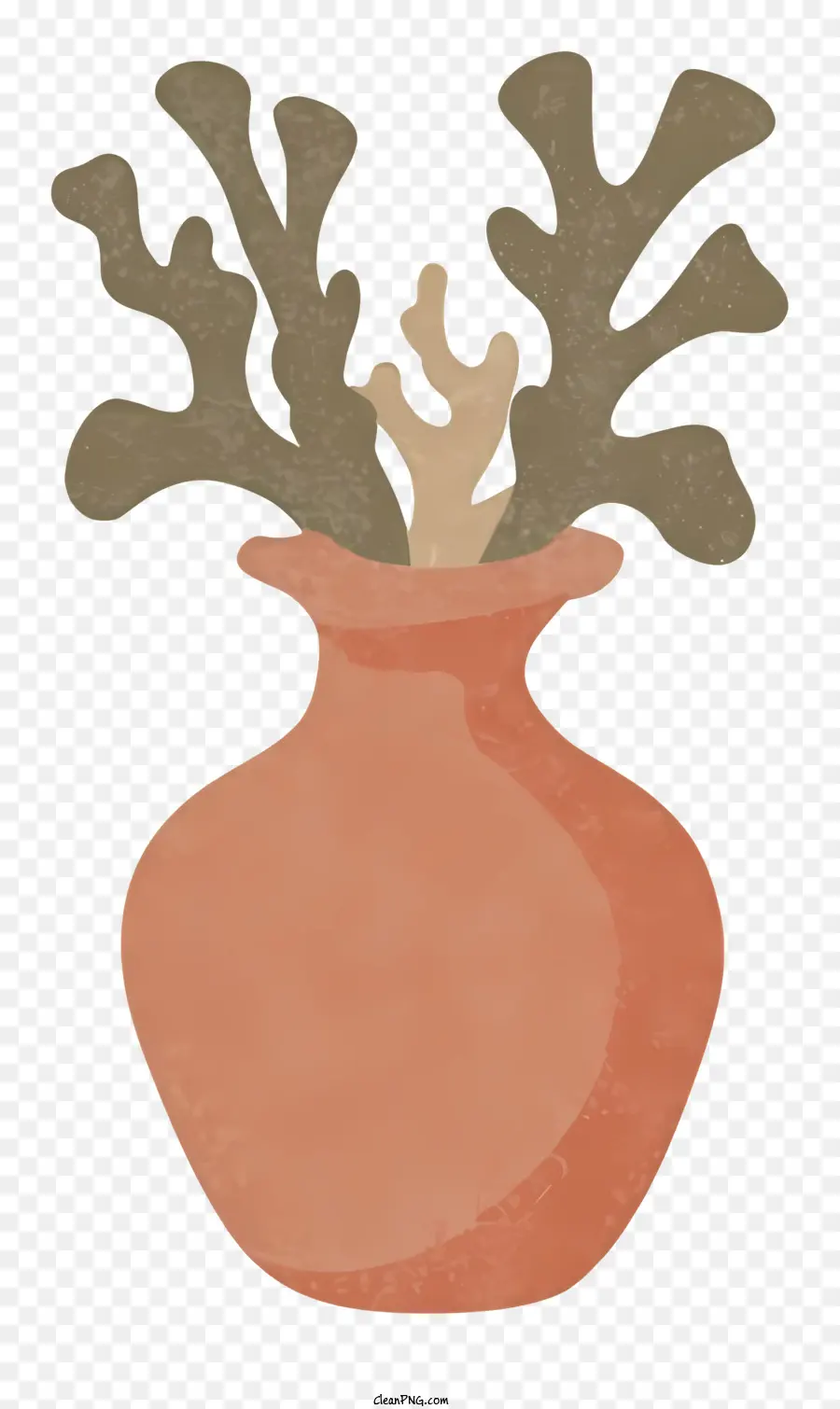 Grand Vase，Vase Marron PNG