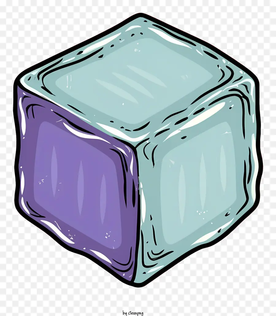 Cube De Glace，Glace Bleue Et Violette PNG