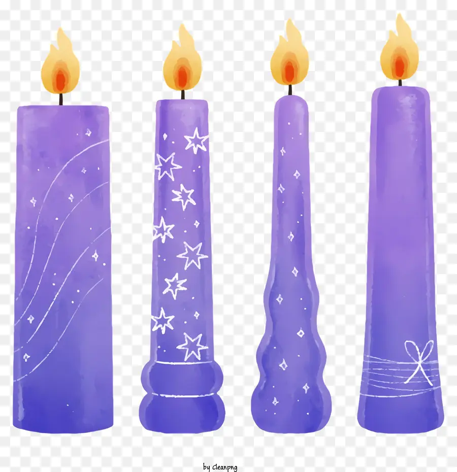 Bougies Violettes，Flamme PNG