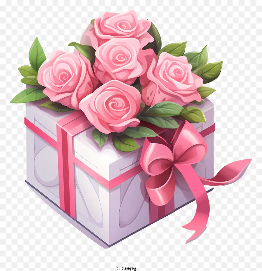 Boîte Cadeau，Rose Velours PNG