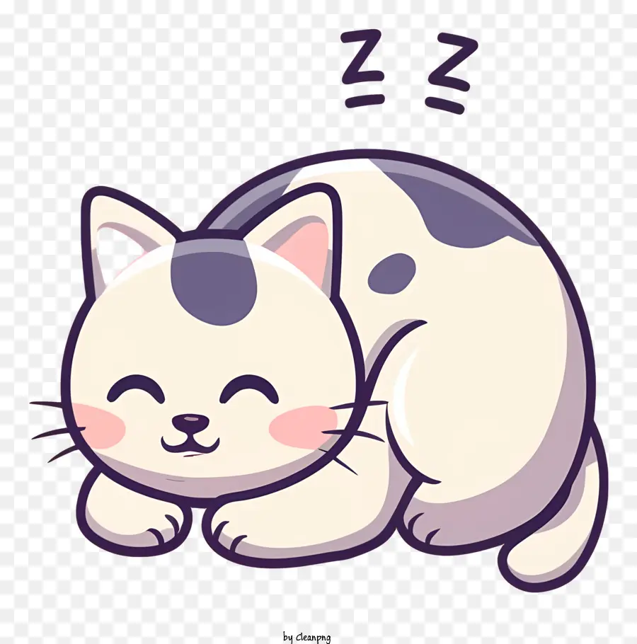 Le Chat Dort，Chat Endormi Violet PNG