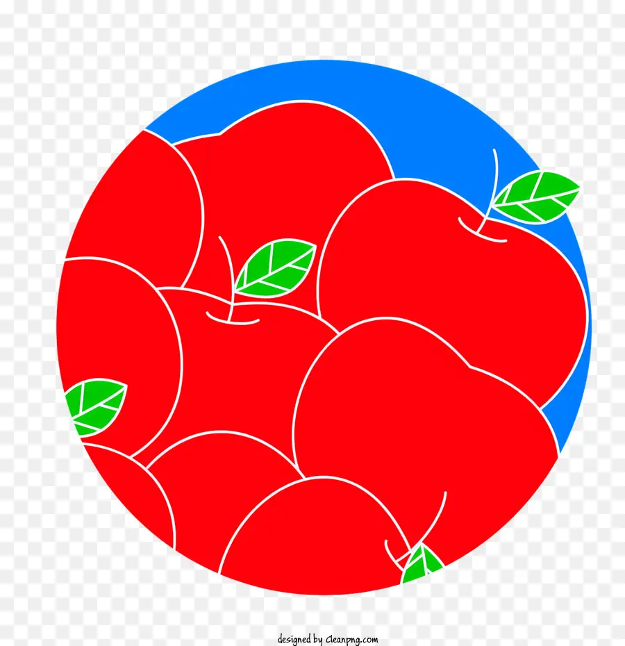 Pomme Rouge，Feuille Verte PNG