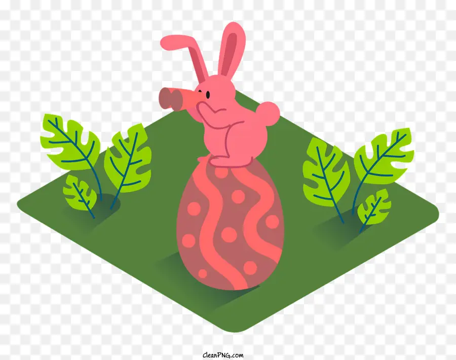 Lapin Rose，Lapin Sur Oeuf PNG