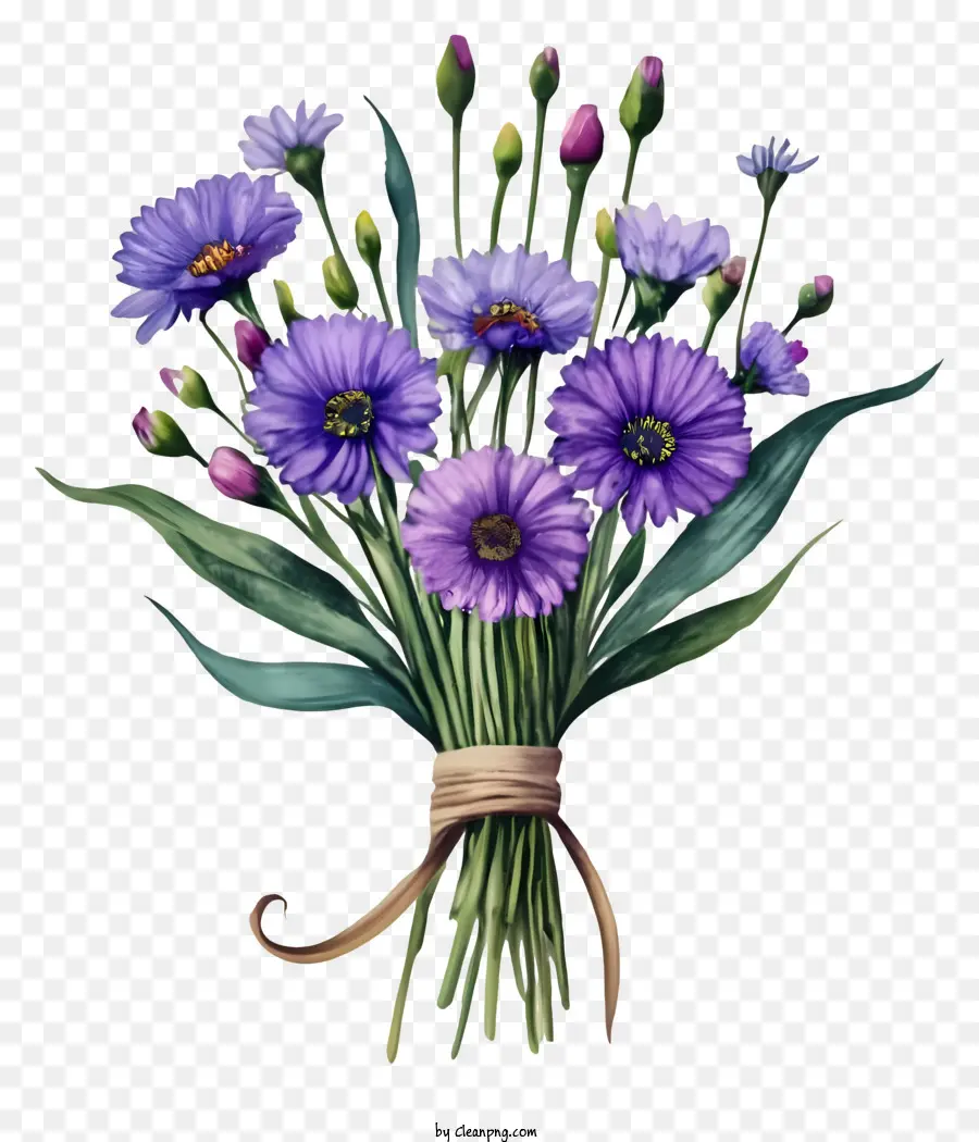 Fleurs Bleues，Bouquet De Fleurs Violettes PNG