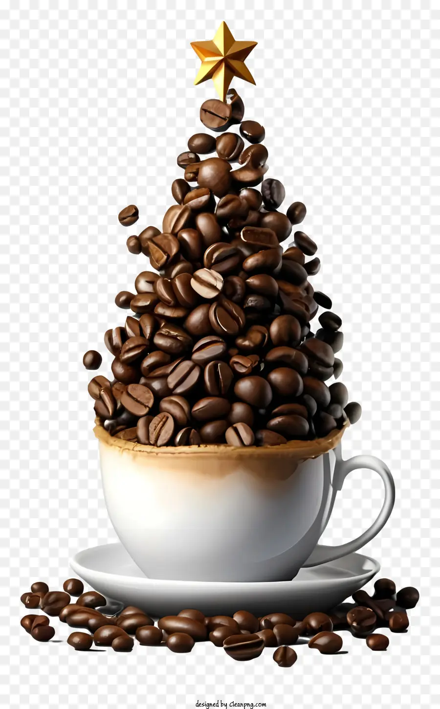 Mug Noir，Les Grains De Café PNG