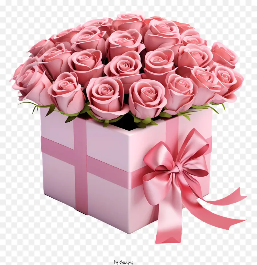 Rose De Boîte Cadeau，Les Roses Roses PNG