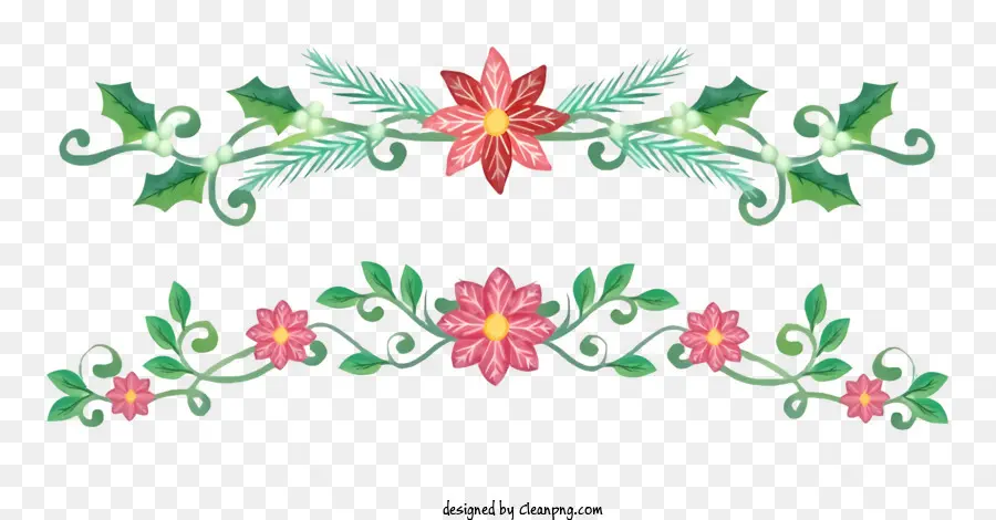 Floral Couronnes，Croix PNG