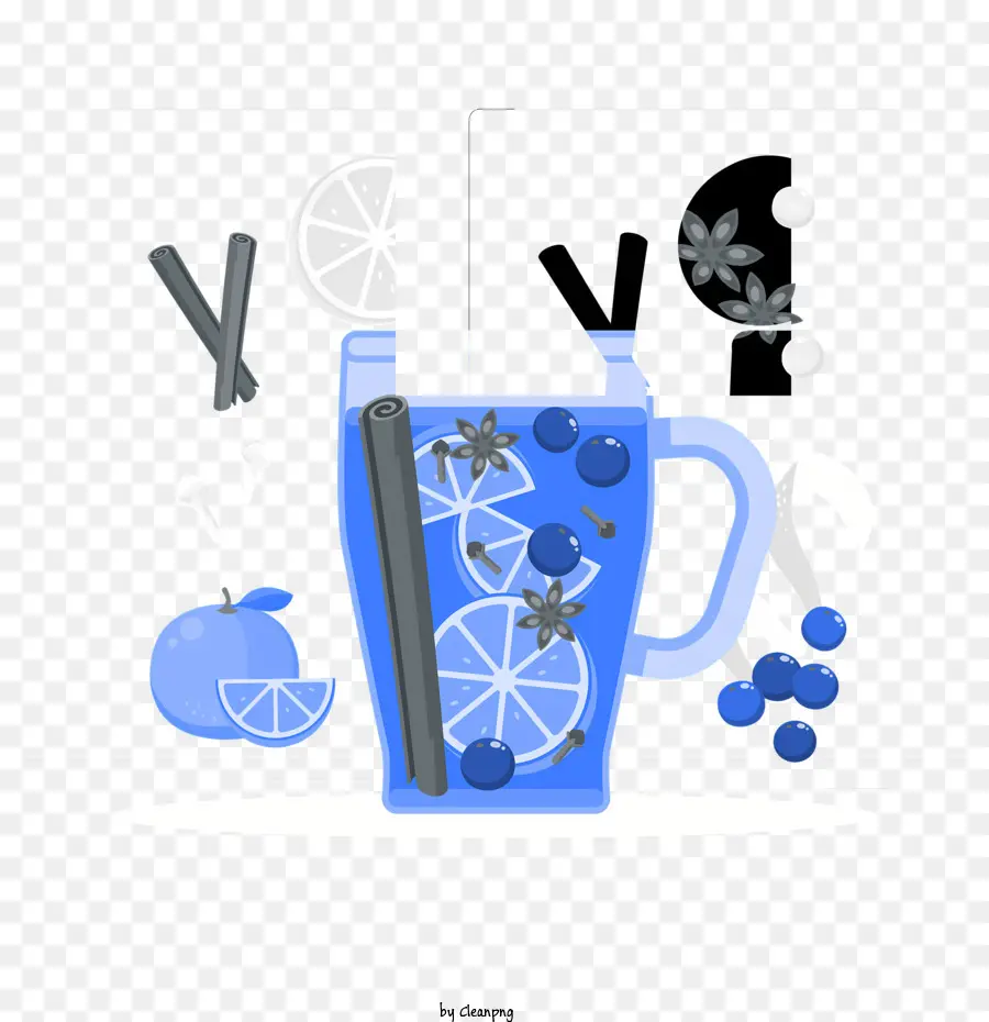 Mug Bleu，Cuillère PNG