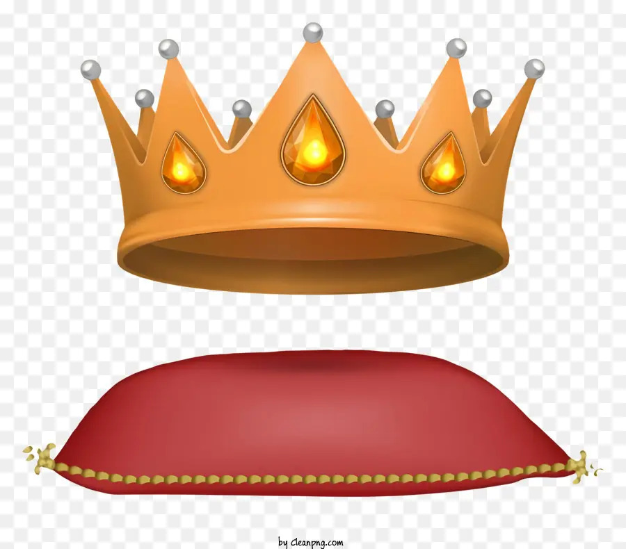 Couronne D'or，Coussin Rouge PNG